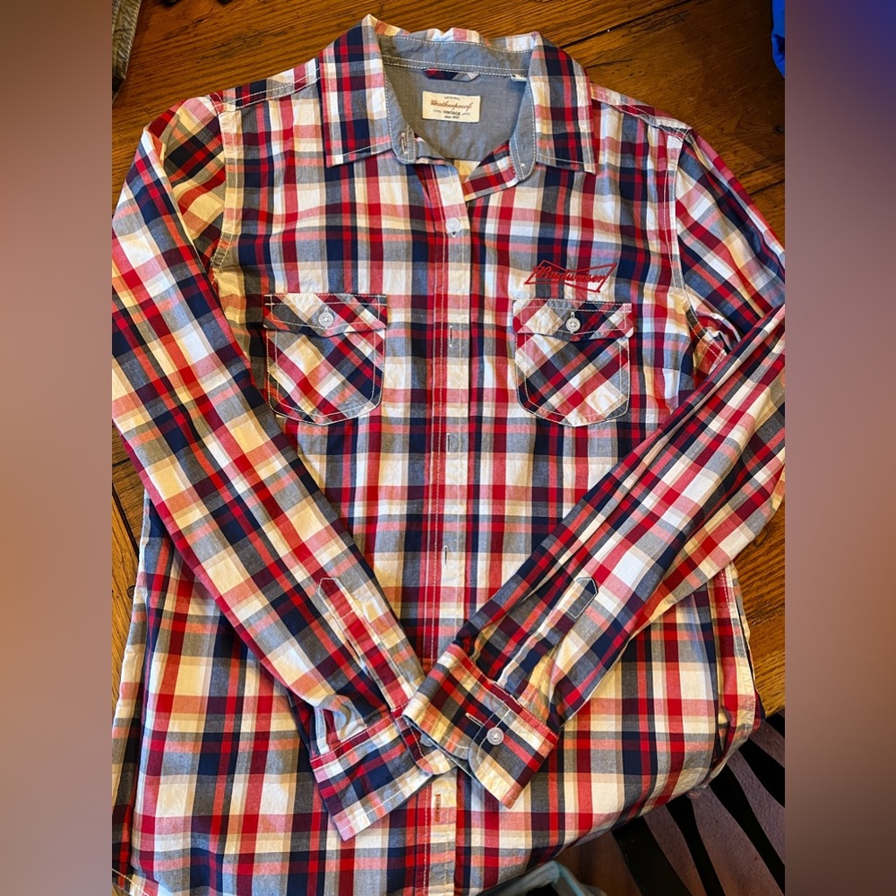 Budweiser Weatherproof Plaid shirt